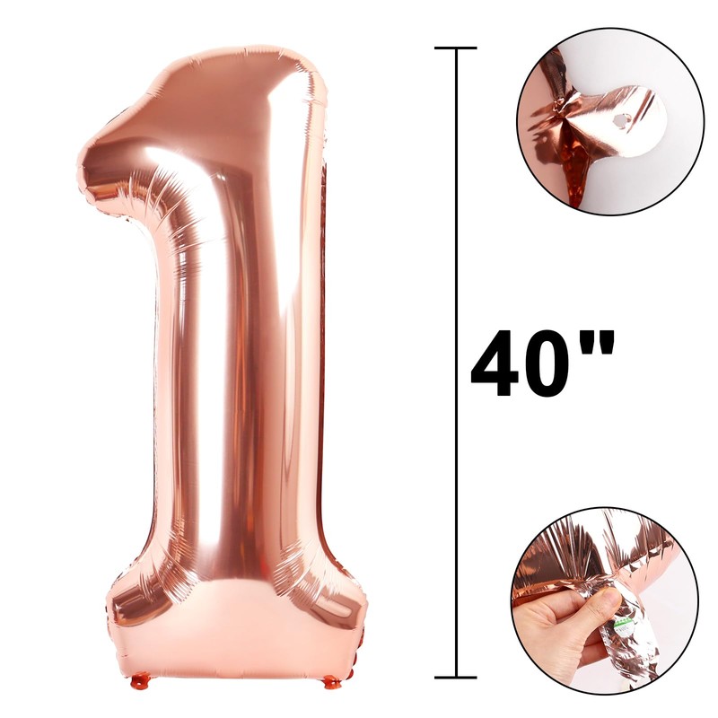 40 Inch Rose Gold Balloon Number 17 Balloon,Jumbo Mylar Foil