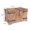 Household Essentials Decorative Trunk, Victorian, Large, Chinese Fir Wood, Aged-Wood