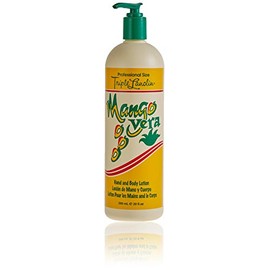 Triple Lanolin Loción calmante Mango Vera (20 onzas) – Hidratante de aloe y lanolina con aroma de mango tropical para todo tipo de piel – Loción profu