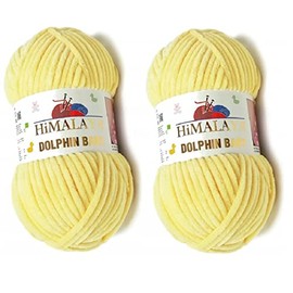 Himalaya Dolphin Baby Yarn, 100% Micro Polyester, 2 Pack, 264 Yards, 2 x 100g, Super Bulky: 6 Baby Chenille Yarn (80302)