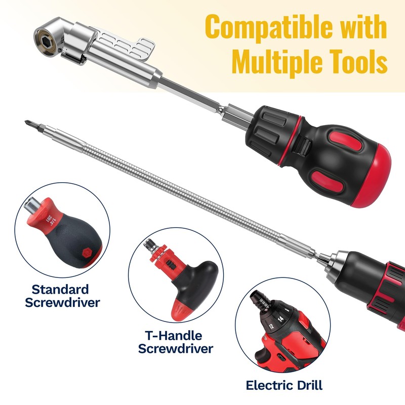 Tomorotec Flexible Drill Bit Extension Kit for Automotive Repairs, Home