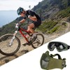 Yzpacc Airsoft Mask with Protective Glasses, Foldable Half Face Airsoft