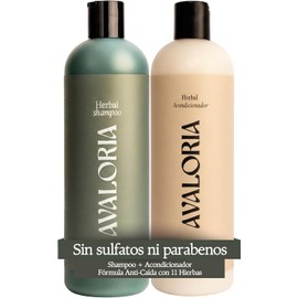Shampoo y Acondicionador Herbal Sin Sulfatos, Parabenos ni Sales – para Brillo y Anticaída – Extracto 100% Natural con 10 Hierbas – Hidratación, Brillo y Crecimiento