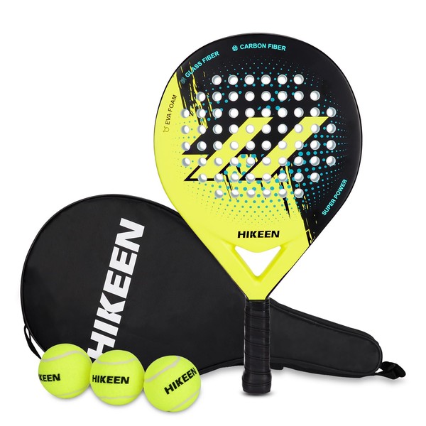 Hikeen Padel Racket Carbon Fiber Surface - EVA Memory Lightweight