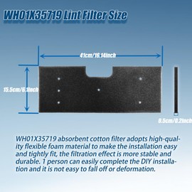 WH01X35719 Lint Filter,WH01X35719 Washer Dryer Filter Sponge Compatible With GE Washer Dryer Combo,Hand Washable Reusable Foam Lint Filter,Replaces WH01X35719 For PFQ97HSPVDS Washer Dryer (Pack of 4)