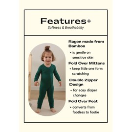 Rayon Made From Bamboo Pajamas for Babies, Long Sleeve with Double Zippers Sleeper 3-Pack 3-6 Months