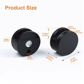 AWEN Mirror Clip, Mirror Mounting Clip, 4 Pieces Mirror Mount, Zinc Alloy Mirror Stand, for 3-5mm Thick Mirror (Black)