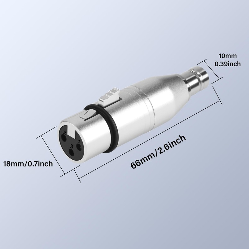 QINJOOELC XLR to BNC Adapter XLR 3 Pin Female to