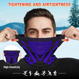 LUROON Tube Scarf Men Women Windproof Multifunctional Scarf Winter Loop Scarf Neck Warmer Neck Warmer Neckerchief Motorcycle for Ski Cycling Bicycle Motorcycle Running