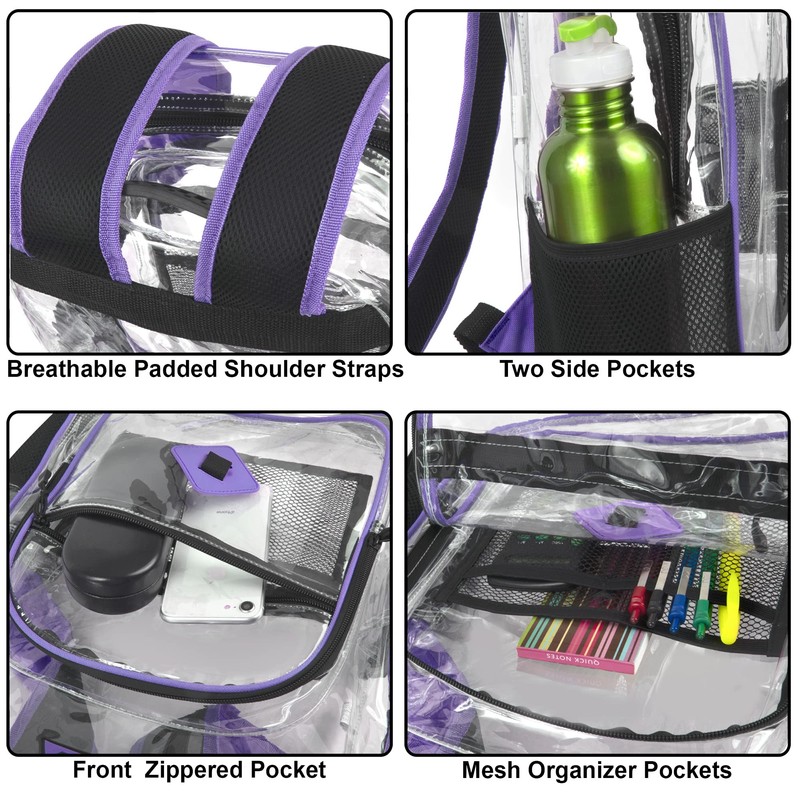 Summit Ridge Clear Waterproof Backpack Stadium Approved Heavy Duty with