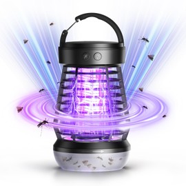 Upgraded Electric Fly Zapper,3 in 1 Bug Zapper Outdoor & Indoor, Electric Mosquito Killer Lamp with 2000V Grid & On/Off Switch, Mosquito Traps for Kitchen, Patio, Backyard, and More (Black)