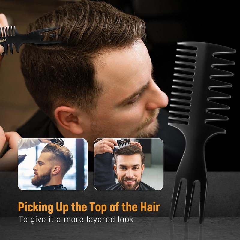 Stylemate Men's Hair Styling Combs and Brush Set - Roller
