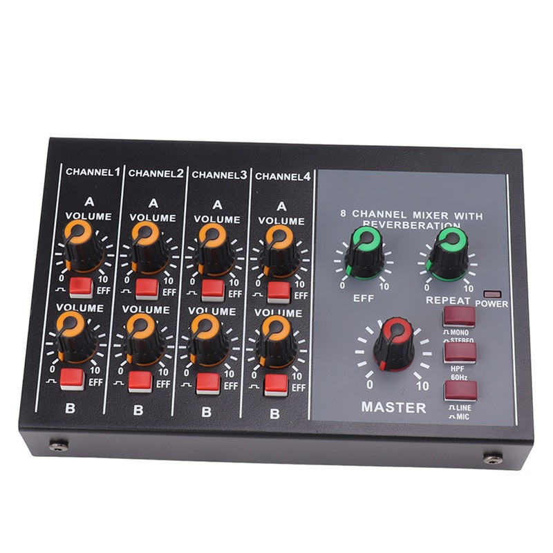 Compact Mixed Sound Mixer Metal 8 Channel Professional Mixer Board