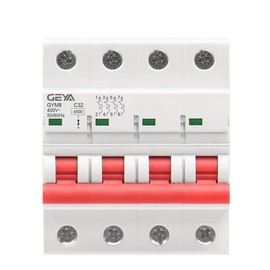 VVQQFGXN GYM8 4Pole 4.5KA Miniature Circuit Breaker Electrical Type 6A-63A Din Rail MCB with ON Off Indiactor(10A)