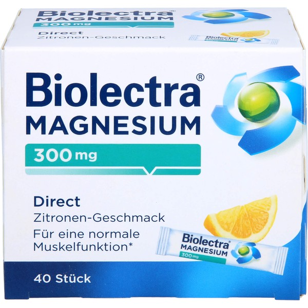 Biolectra Magnesium 300 mg direct Zitronengeschmack Pellets in Sticks, 40