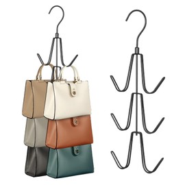 Greyoe Scarf Hangers, Pack of 2 Handbag Holders, Tie Holder, Hanging Bag Rack, Multifunctional Belt Tie Sling Hook Organiser for Ties, Scarves, Scarves, Bags