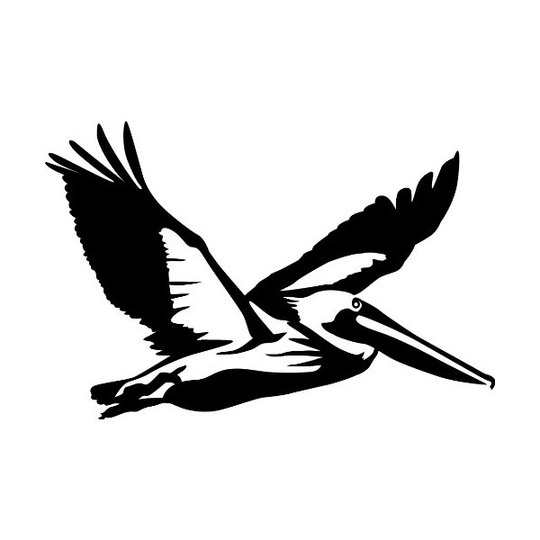 Express Yourself Products Flying Pelican Wall Decal (Black - Reverse Facing - Large) - Bird Collection