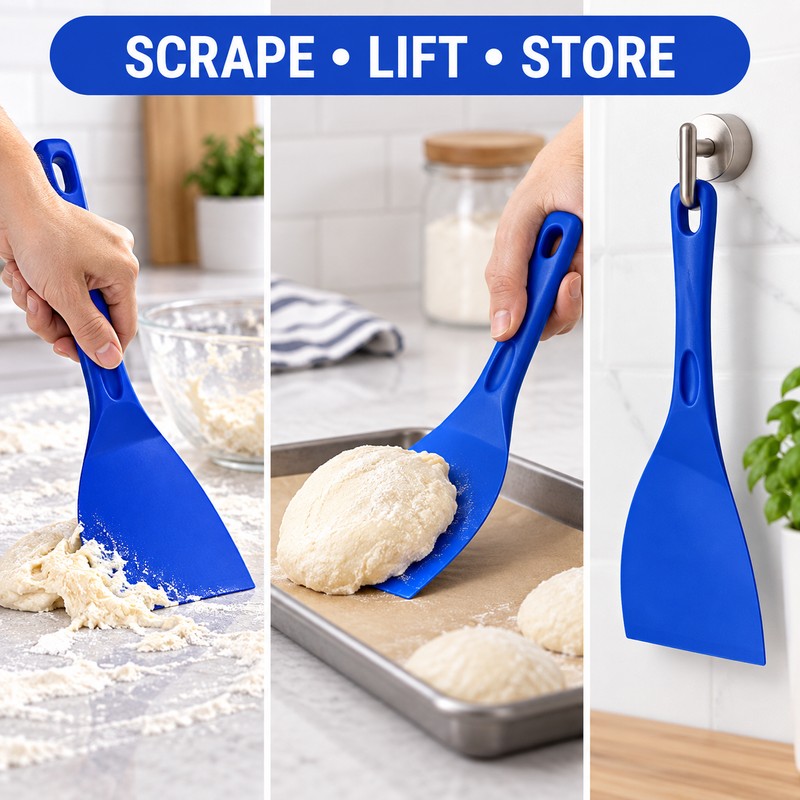 Flexible Dough Scraper for Baking – Plastic Pizza Dough Cutter