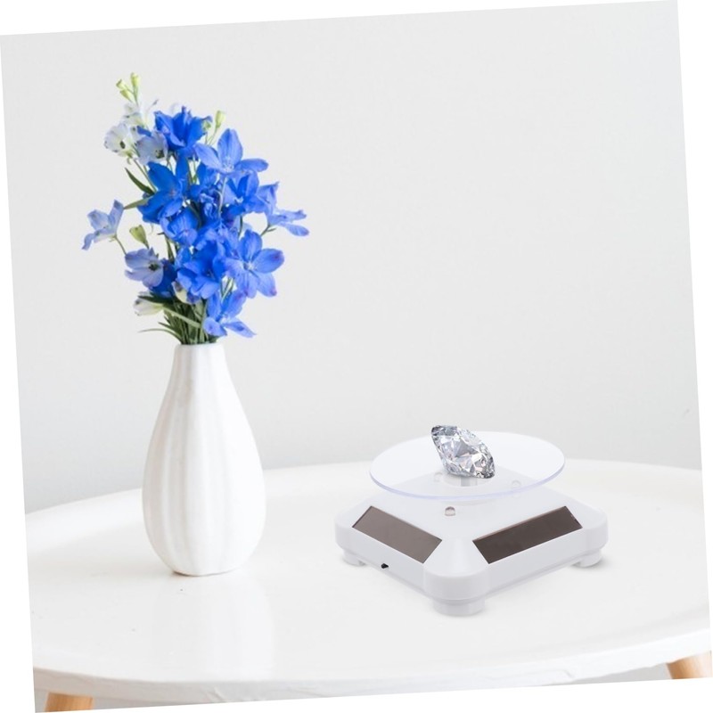 FOMIYES 360° Rotating Solar Watch Stand Jewelry Display Led Lighting