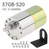 ZVKV 12V DC Motor 5RPM High-Torque Geared Motor with 37mm