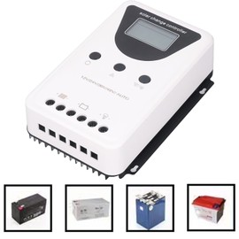 PWM Solar Controller, LCD Display Automatic Detection DC 12V/24V/36V/48V Solar Panel Regulator, for Lithium Battery etc(100A)