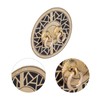 Chinese Antique Cabinet Handle Brass Circular Plaid Bookcase Knob for