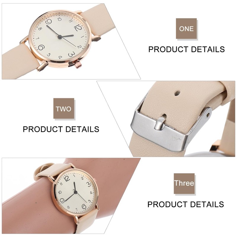 LEDMOMO Waterproof Jubia Analog Leather Strap Fashion Wrist Watch, white