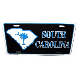 DIGIART INTERNATIONAL SOUTH CAROLINA STATE FLAG MAP METAL CAR NOVELTY LICENSE PLATE AUTO TAG