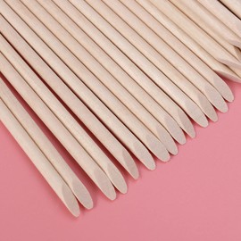 Baluue 100pcs Orange Wood Nail Art Sticks Multi-functional Cuticle and Removers for Manicure and Pedicure Hard Wood for Nail Care and Art