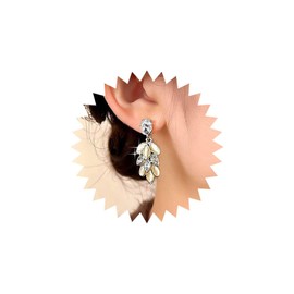 Cybche Vintage Crystal Leaf Dangle Earrings Gold Gemstone Leaves Earrings Cz Leaves Drop Earrings Created Moonstone Leaf Earrings Wheat Earrings Jewelry for Women