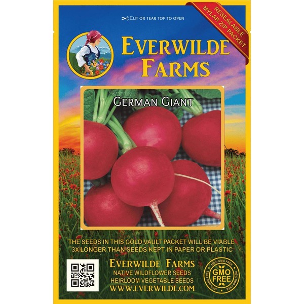 Everwilde Farms - 1 Oz German Giant Radish Seeds -