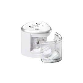 Genie PS 120 Electric Pencil Sharpener, Suitable for All Pencils, Colouring Pencils, Wax Crayons & Eyeliner Standard Size, Double Sharpener Pens from 6-8 mm (Normal) & 9-12 mm (Jumbo), White