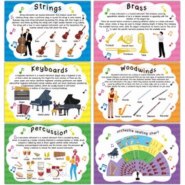 Music Posters Musical Instruments Bulletin Board Set Orchestra Posters for Classroom Musical Education Decor for Primary School Middle School and High School Classroom Decorations Homeschool