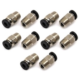 10Pcs PC4-M10 Pneumatic Connector Fittings Bowden Tube Coupler Male Straight PTFE Tube Push for E3D-V6 Bowden Extruder 3D Printer