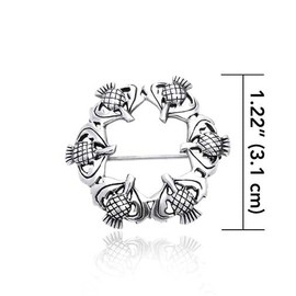 GaelSong Sterling - Pin celta con diseño de cardo escocés, caja de regalo de 1.22 pies, Plata esterlina, Sin gemas.