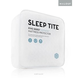 MALOUF SLICTX5P Sleep TITE Five IceTech Waterproof Mattress Protector-Top and Side Protection with Cooling Technology-Twin XL