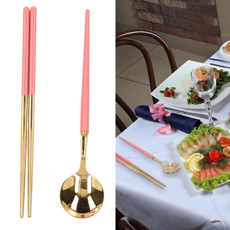 Stainless Steel Flatware Set Reusable Utensils Set Student Cutlery Storage