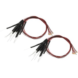 PATIKIL 0805 Pre-Wired Micro LED, 24 Pcs 9-12V Pre-soldered Mini Light Emitting Diodes Surface Mount Device for Model, DIY, 9.8" Length, Pink