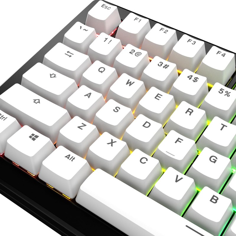 Glorious Gaming - GPBT Basics (PBT Keycaps), Classic White, No