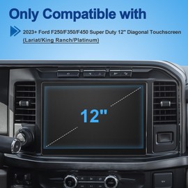 Anti-Glare Matte 2023-2027 F-250/F-350/F-450 Screen Protector, for Ford Super Duty (Lariat/King Ranch/Platinum), 9H Tempered Glass 2024 2025 2026 F250/F350/F450 Accessories Anti-Fingerprint 12"