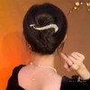 Allereya Big Rhinestone Hair Clips Crystal Banana Hair Clip Gold
