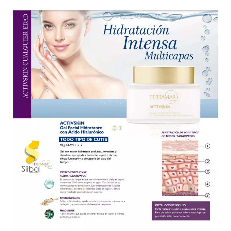 Terramar Activskin Gel Hidratante Ácido Hialurónico Terramar / 50 G