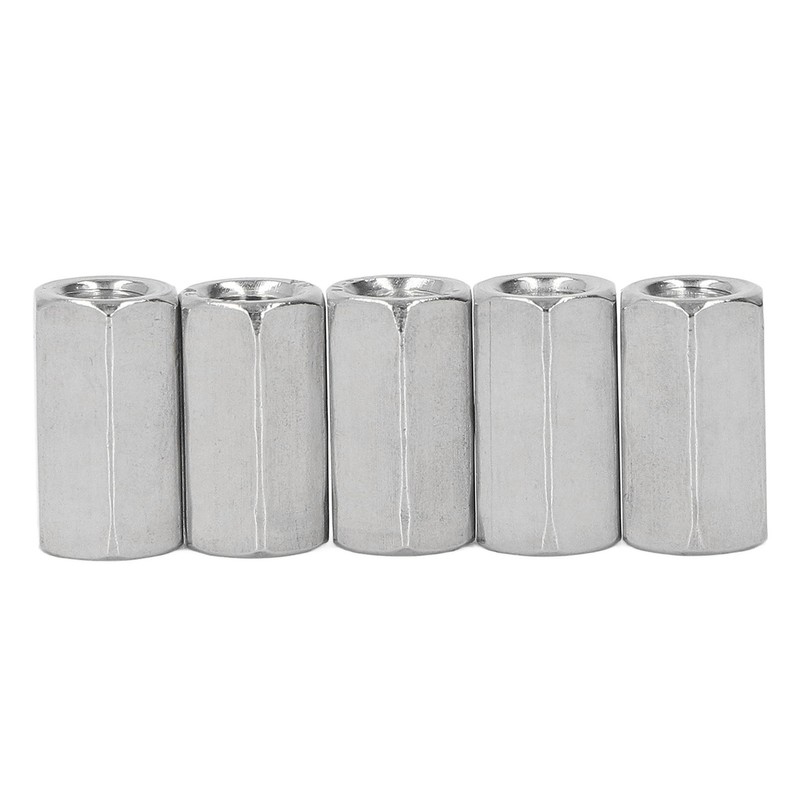 20PCS Hex Coupling Nuts 304 Stainless Steel Long Fine Thread