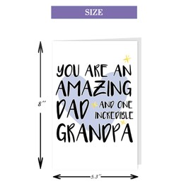 Funny Grandpa Fathers Day Cards from Kids, Unique Father's Day Card for Granddad from Granddaughter Grandson, Cute Fathers Day Card for Grandpa Dad Step Granddad