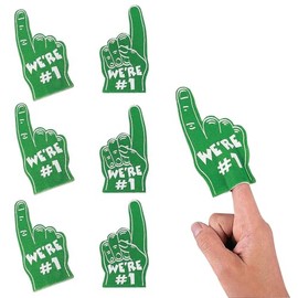 Team Spirit Green Mini Foam Fingers Bulk 72 Pc