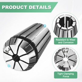 M METERXITY ER20 Spring Collet, 40Cr Steel Spring Collet Chuck 5mm Clamping Diameter for CNC Engraving Machine/Lathe Milling Tool [Silver,1.2x0.8/31.5x21 Mm]
