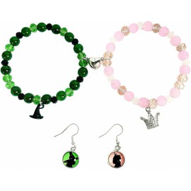 Matching Friendship Bracelets with Crown & Witch Hat Charms and Wicked-Themed- 80s Party Costume Accessories, BFF Gifts for Fans, Dress Décor