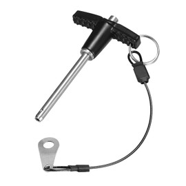 GLOKUUCA T Handle Lock Pins - Ball Locking Pin Fits for Gym - Stainless Steel 304 Push Button Pin with 5-50mm Lanyard Cable - 13/64" Dia 1-31/32" Usable Length