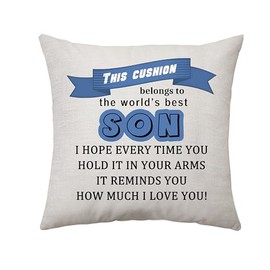 Son Gifts from Mum Dad Birthday Gifts for Son Cushion Cover Keepsake Inspirational Graduation Gifts for Adult Son To My Son Gifts on Christmas Valentines Decoration 45 x 45 cm (Son)