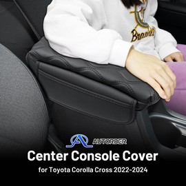 Autorder Center Console Cover for Toyota Corolla Cross 2022-2025 Accessories Armrest Cushion Cover Nappa Leather Middle Console Covers Sportage Console Cushion Pad Anti-Scratch